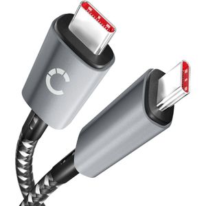 Samsung Galaxy A8 Plus (2018 - SM-A730) USB-C kabel met L-vorm en rechte hoek van 1m, snelle laadkabel 100W van Cellonic