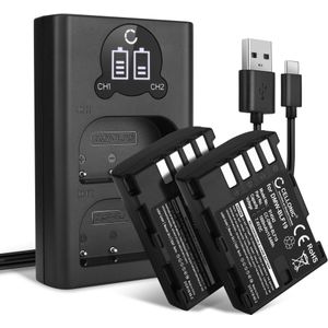 2x Panasonic Lumix DMC-GH3A Accu Batterij + Dubbele Oplader 1600mAh van CELLONIC
