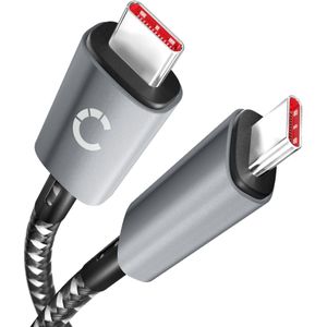 Huawei P10 USB-C kabel met L-vorm en rechte hoek van 1m, snelle laadkabel 100W van Cellonic