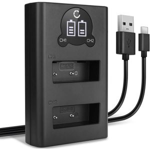 USB Dubbele Oplader voor Olympus OM-D E-M10 Mark III - Snelle en Slimme Lader, Laadkabel Voeding