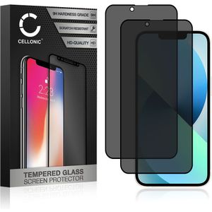 2x Apple iPhone 13 Schermbeschermer 9H getemperd glas Privacy Filter van CELLONIC