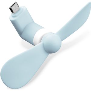 Wiko Lenny 2 Micro USB ventilator voor smartphone & tablet - Mini-ventilator USB Gadget - Mini portable fan telefoon, Blauw