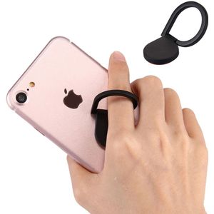 Apple iPhone 8 Plus Vinger ringhouder voor smartphone, tablet - GSM Houder voor grip tijdens fotograferen, filmen zwart Plastic