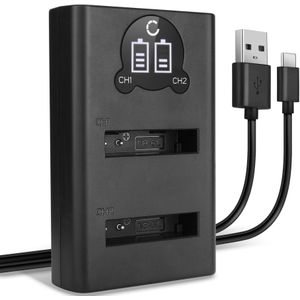 USB Dubbele Oplader voor Canon PowerShot SD980 IS - Snelle en Slimme Lader, Laadkabel Voeding + USB Kabel