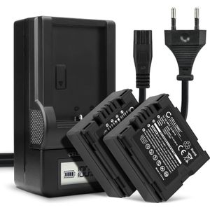 2x Panasonic NV-GS80 Accu Batterij + Oplader 750mAh van CELLONIC