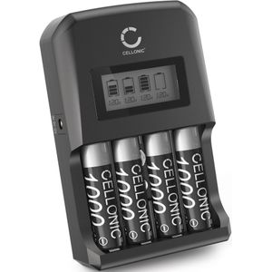 Batterijlader AA AAA 9V Batterij Oplader +Â 4x AA AccuÂ Batterijen LaderÂ LCD Scherm