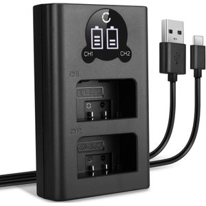USB Dubbele Oplader voor Nikon Z 30 - Snelle en Slimme Lader, Laadkabel Voeding