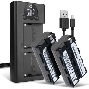2x Sony MVC-FD90 Accu Batterij + Dubbele Oplader 2600mAh van CELLONIC