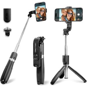 Huawei Y6 II / Y6 2 Selfie Stick & Statief met Afstandsbediening van Cellonic â€“ Zwart