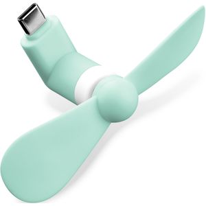 ZTE Axon 20 5G USB C ventilator voor smartphone & tablet - Mini-ventilator USB Gadget - Mini portable fan telefoon, turquoise