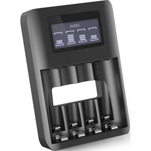 USB Batterijlader AA Batterij Oplader voor 4 Accu AAA 1.2V 4 Slots Kanalen