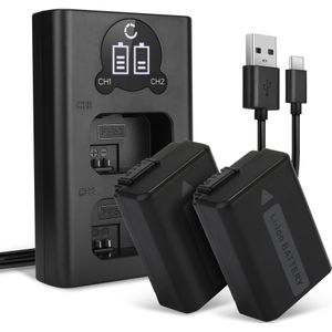 2x Sony SLT-A55 Accu Batterij + Dubbele Oplader 1030mAh van CELLONIC