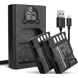 2x Panasonic Lumix DMC-GH3H Accu Batterij + Dubbele Oplader 2000mAh van CELLONIC