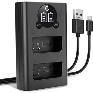 USB Dubbele Oplader voor Olympus PEN‑F - Snelle en Slimme Lader, Laadkabel Voeding