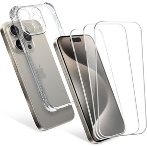 iPhone 15 Pro Hoesje & 3x Schermbeschermer Set van CELLONICÂ® - Helder