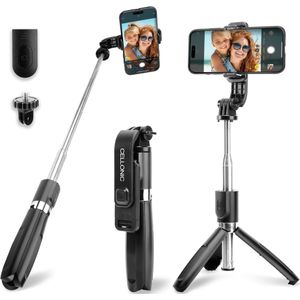 Nokia 3 Dual SIM (2017) Selfie Stick & Statief met Afstandsbediening van Cellonic – Zwart