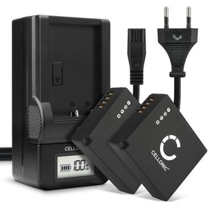 2x Panasonic DMW-BLE9PP Accu Batterij + Oplader 730mAh van CELLONIC