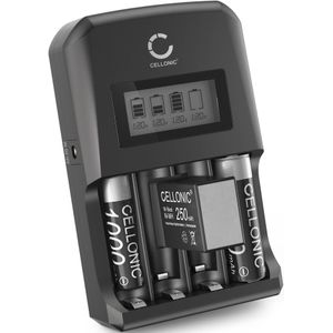 Batterijlader AA AAA 9V Batterij Oplader voor 4 AccuÂ Batterijen LaderÂ LCD Scherm