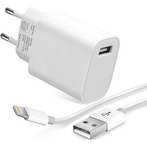 Apple iPhone SE Oplader + USB Kabel - 1m Laadkabel & AC stroomadapter van subtel