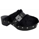 Scholl - Pescura Alaska - Klomp - Zwart - Synthetisch Bont