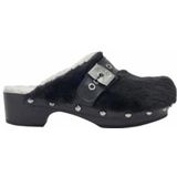 Scholl - Pescura Alaska - Klomp - Zwart - Synthetisch Bont