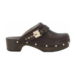 Klomp Scholl Women Pescura Robin N F Leather T Dark Brown-Schoenmaat 42