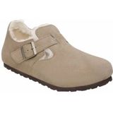 Birkenstock - London W Slip-Ons - Beige - Suède - Gouden Gespsluiting