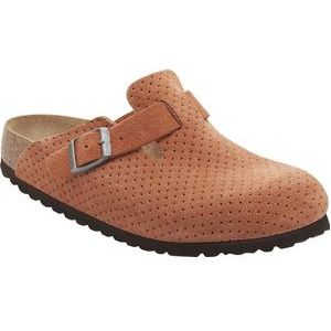 Klomp Birkenstock Women Boston BS Suede Embossed Emboss Dots Burnt Orange Narrow-Schoenmaat 40