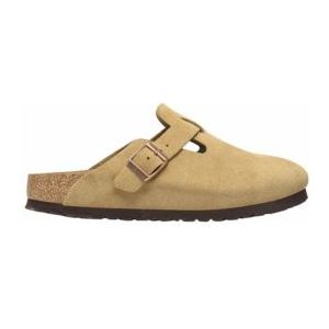 Klomp Birkenstock Unisex Boston Suede Leather Latte Cream Narrow-Schoenmaat 37