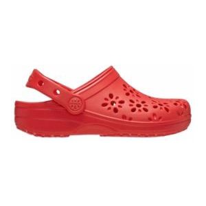 Crocs - Classic Floral Cut Out Clog - Sandaal - Kersenrood - Croslite