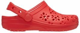 Crocs - Classic Floral Cut Out Clog - Sandaal - Kersenrood - Croslite