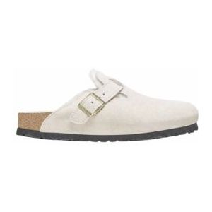 Klomp Birkenstock Women Boston Shearling Suede Fur Antique White Narrow-Schoenmaat 42