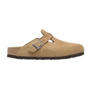 Klomp Birkenstock Unisex Boston BS Suede Embossed Emboss Dots New Beige Regular-Schoenmaat 46