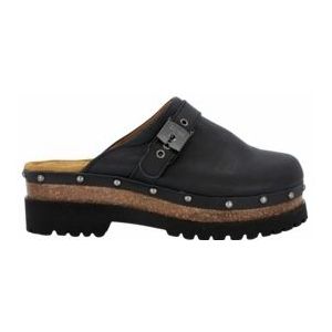 Klomp Scholl Women Cindy Cork Leather Black-Schoenmaat 39