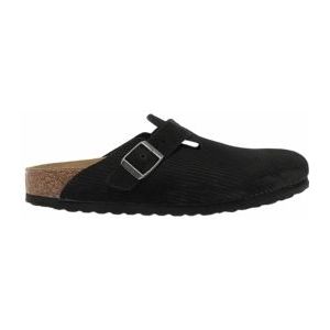 Klomp Birkenstock Unisex Boston VL Corduroy Teddy Shearling Suede Fur Corduroy Black Narrow-Schoenmaat 42