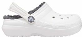 Crocs - Classic Lined Clog - Klomp - White Grey - Kinderschoen
