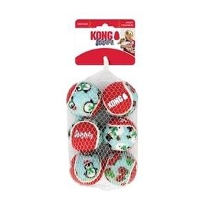 Kong Holiday Squeaker Bal Assorti 6 stuks 5 cm