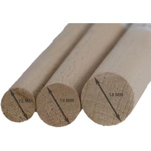 De Boon Zitstok Hout 1 Meter 12MM