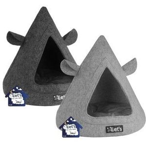 Let's Sleep Pet Cave TeePee Grijs