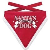 Plenty Gifts Kerst Bandana Santa's Favourite Dog 10 x 13 cm