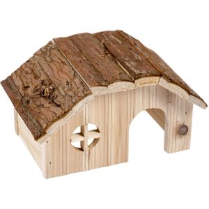 Duvo+ Knaagdieren Houten Lodge Schorsdak 21x13x12CM