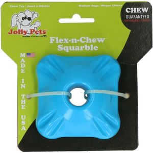 Jolly pets Flex-n-Chew Squarble Blauw M - 7 x 7 cm