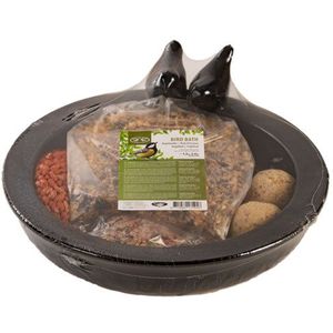 Best for birds Vogelbad Keramiek Rond Met Voer 31x33x11cm