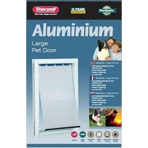 Petsafe Hondenluik tot 45KG aluminium wit 640