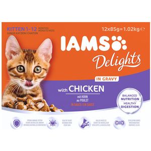 Iams Pouch 12-Pack Kitten In Gravy 12X85G