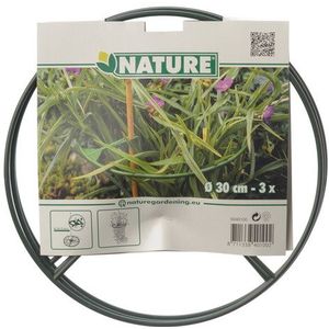 Nature Plantensteun Set 3 Ringen Groen 0,5x40x40cm