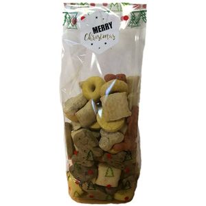Junai.nl Kerst Cadeau zakje met Gemengde Koekjes voor Honden Het Kerstkado