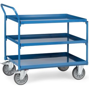 Tafelwagen Fetra tafelwagen laadvlak oliedicht L:1130,B:700,H:1100mm blauw Laadvermogen (kg): 400.