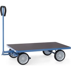 Industrie aanhanger Fetra handtrekwagen platform L:1272,B:609,H:1192mm blauw Laadvermogen (kg): 500.