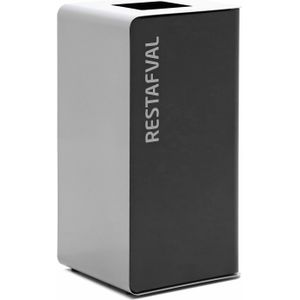 Afvalbak metalen afvalbak sorteerinstallatie L:380,B:380,H:760mm grijs. 40ltr